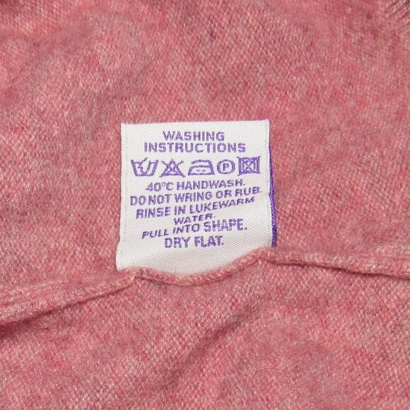 Brora Scottish Cashmere V-neck Heather Pink Sweater Women's Small - Picture 9 of 9